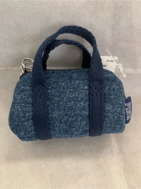 NWT PINK Victoria's Secret Denim Mini Handbag Keychain - Dark Blue